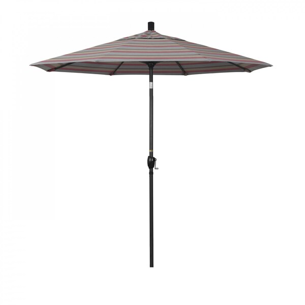 California Umbrella 7.5' Black Aluminum Market Patio Umbrella, Sunbrella Gateway Blush 194061338209 - main